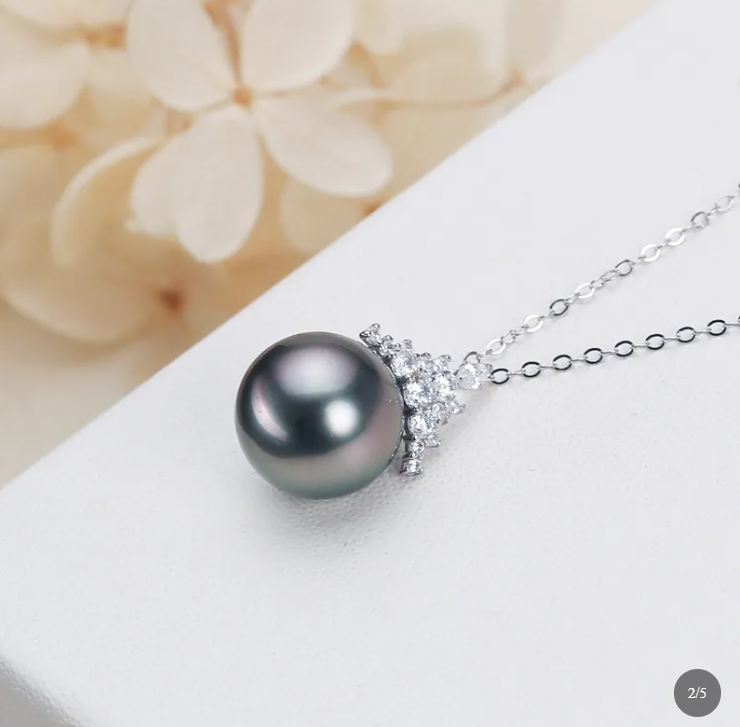 Luxe Aura Gold Genuine Cultured Tahitian Pearl Necklace | S925 Sterling Silver | 44cm