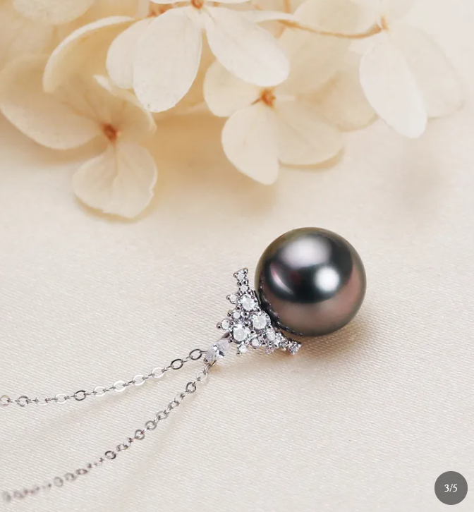 Luxe Aura Gold Genuine Cultured Tahitian Pearl Necklace | S925 Sterling Silver | 44cm