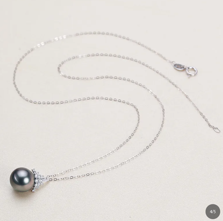 Luxe Aura Gold Genuine Cultured Tahitian Pearl Necklace | S925 Sterling Silver | 44cm
