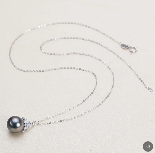 Luxe Aura Gold Genuine Cultured Tahitian Pearl Necklace | S925 Sterling Silver | 44cm