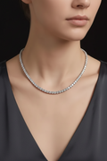 The Empress Triple Row CZ Tennis Necklace