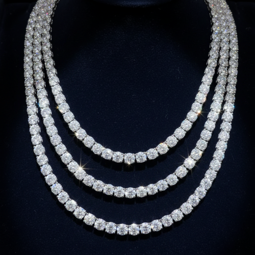 The Empress Triple Row CZ Tennis Necklace